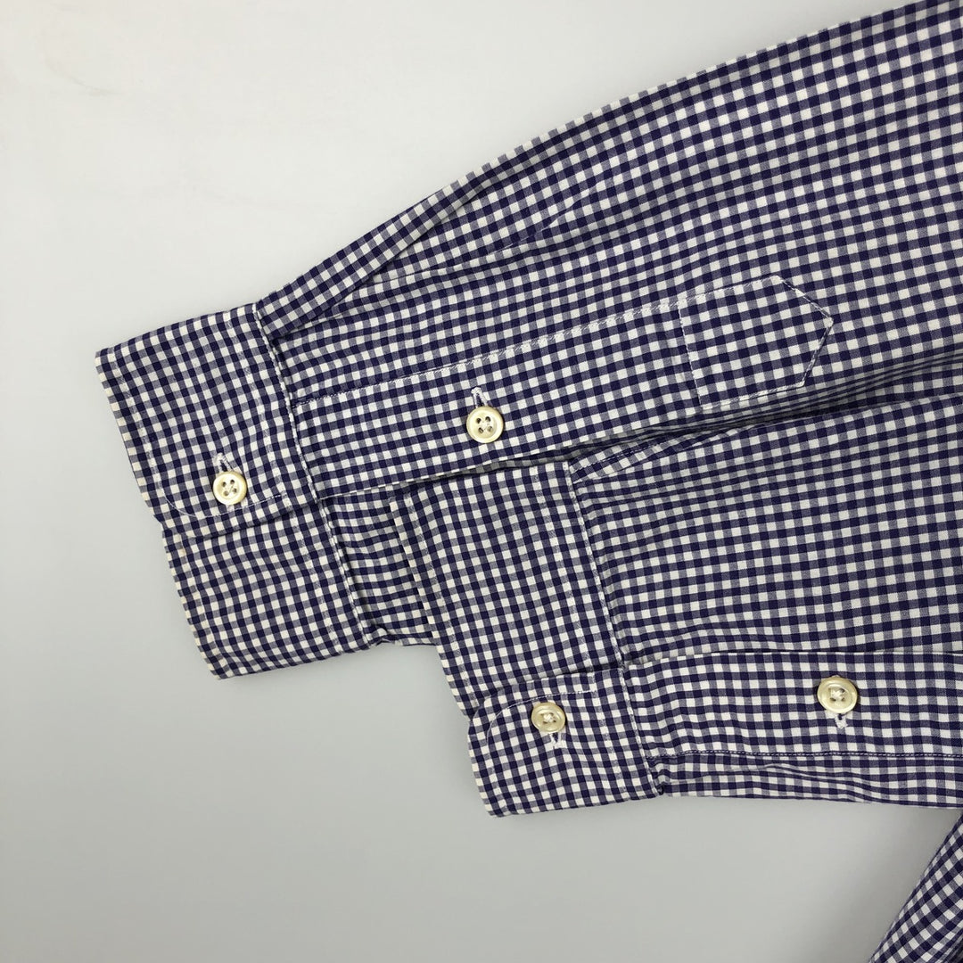 Ralph Lauren BLAKE Gingham Check Long Sleeve Button-Down Check Shirt, Men's Size L cotton white type Vintage Second Hand