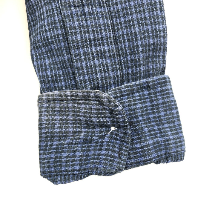 Ralph Lauren BLAKE long sleeve button down check shirt, men's size M cotton navy blue type Vintage Second Hand
