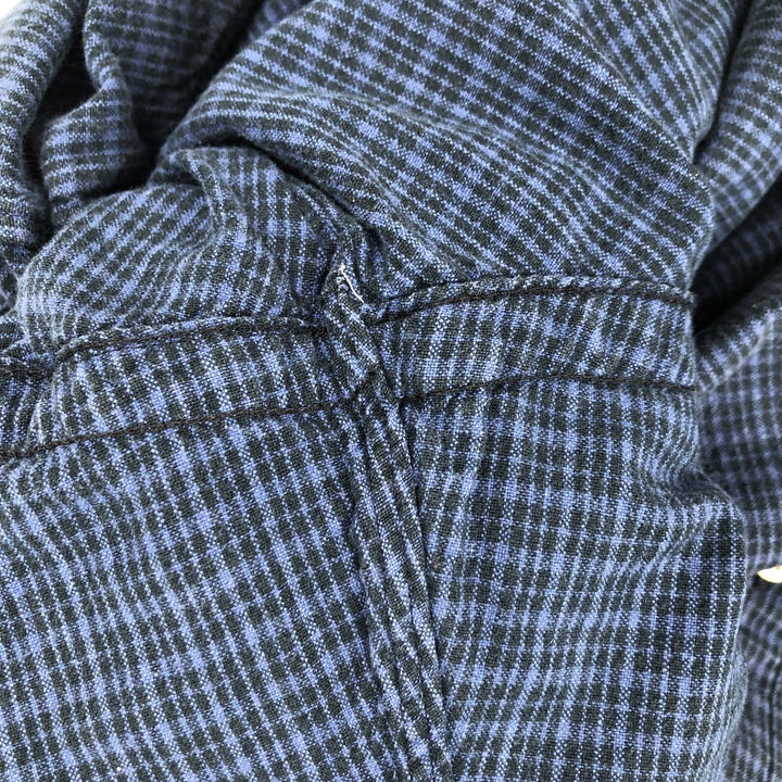 Ralph Lauren BLAKE long sleeve button down check shirt, men's size M cotton navy blue type Vintage Second Hand
