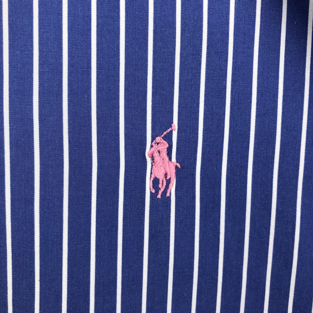 Ralph Lauren Classic Fit Long Sleeve Button Down Striped Shirt Men's XL cotton Blue type light blue Vintage Second Hand