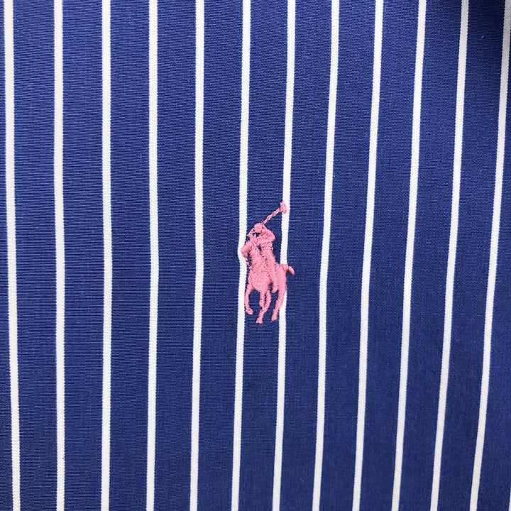 Ralph Lauren Classic Fit Long Sleeve Button Down Striped Shirt Men's XL cotton Blue type light blue Vintage Second Hand