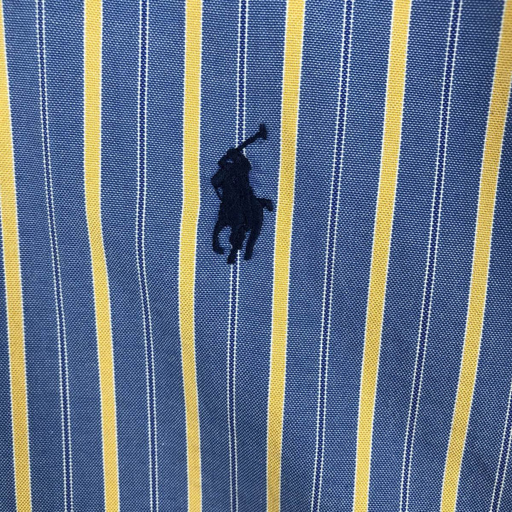 Ralph Lauren YARMOUTH Long Sleeve Button-Down Striped Shirt, Men's XL cotton blue type Vintage Second Hand