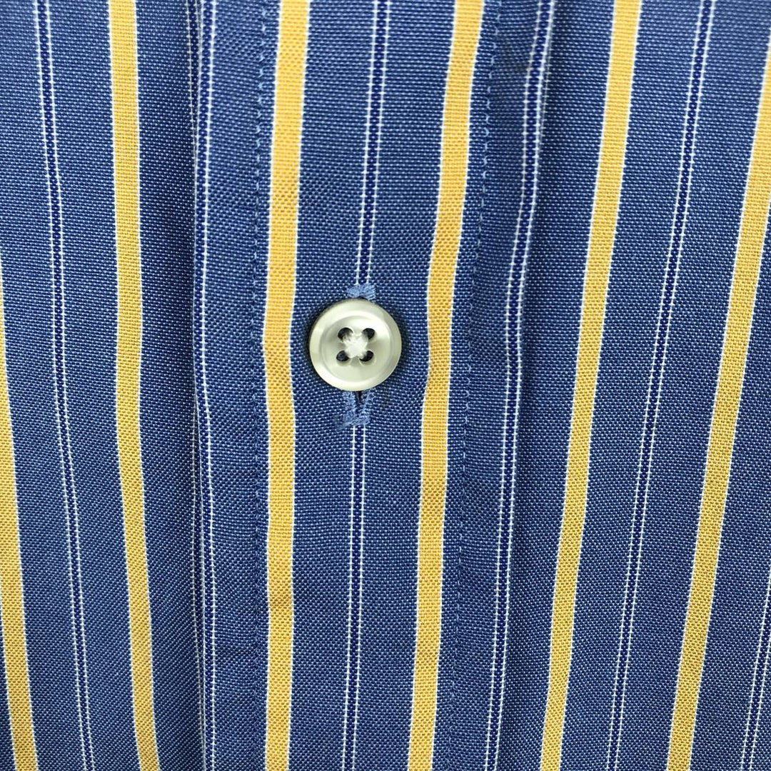 Ralph Lauren YARMOUTH Long Sleeve Button-Down Striped Shirt, Men's XL cotton blue type Vintage Second Hand