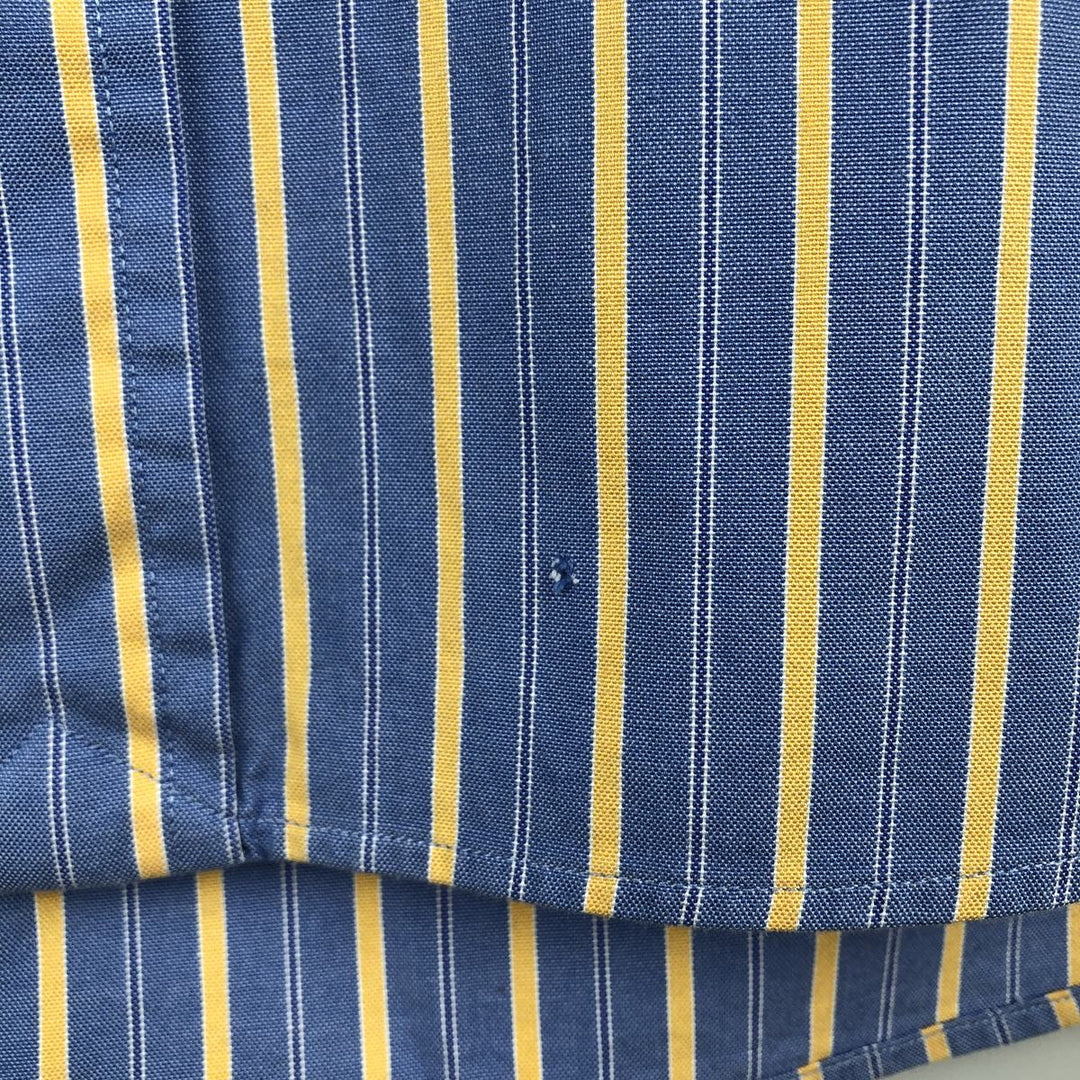 Ralph Lauren YARMOUTH Long Sleeve Button-Down Striped Shirt, Men's XL cotton blue type Vintage Second Hand