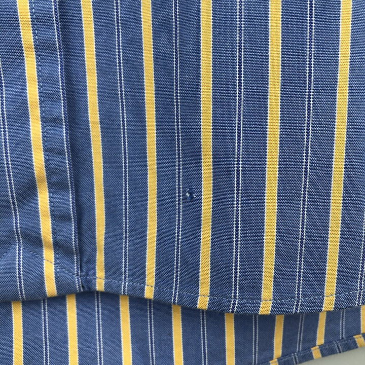 Ralph Lauren YARMOUTH Long Sleeve Button-Down Striped Shirt, Men's XL cotton blue type Vintage Second Hand