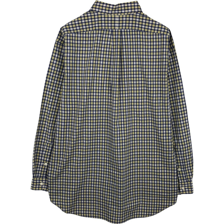 Ralph Lauren POLO by Ralph Lauren BLAKE long-sleeved button-down check shirt, men's size L cotton yellow type Vintage Second Hand