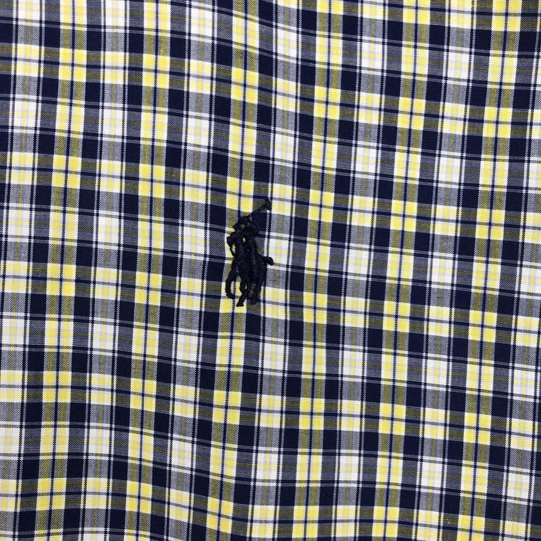 Ralph Lauren POLO by Ralph Lauren BLAKE long-sleeved button-down check shirt, men's size L cotton yellow type Vintage Second Hand