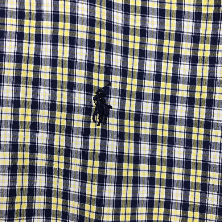 Ralph Lauren POLO by Ralph Lauren BLAKE long-sleeved button-down check shirt, men's size L cotton yellow type Vintage Second Hand