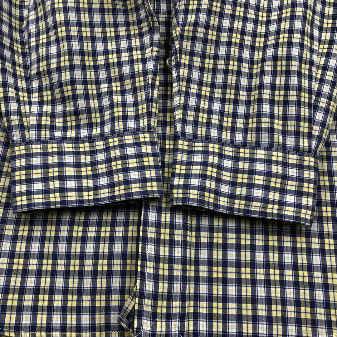 Ralph Lauren POLO by Ralph Lauren BLAKE long-sleeved button-down check shirt, men's size L cotton yellow type Vintage Second Hand
