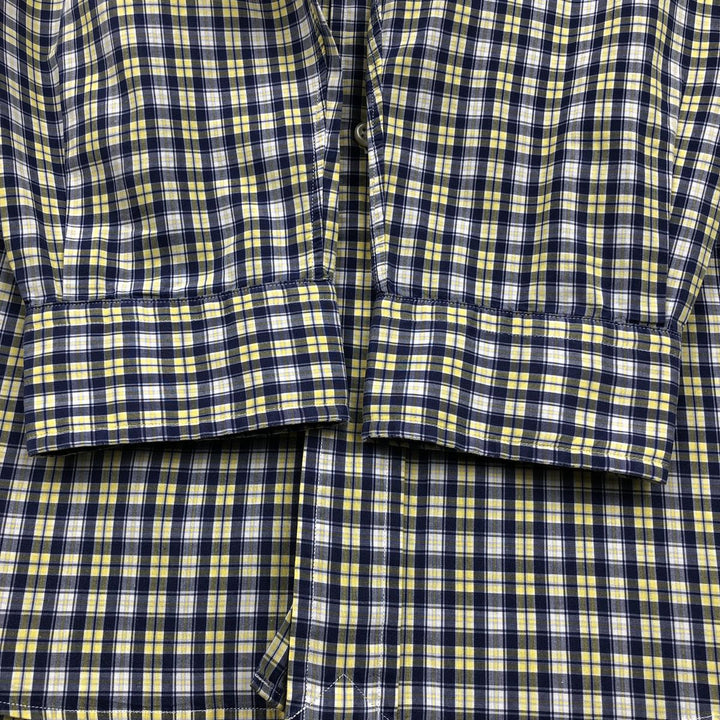 Ralph Lauren POLO by Ralph Lauren BLAKE long-sleeved button-down check shirt, men's size L cotton yellow type Vintage Second Hand