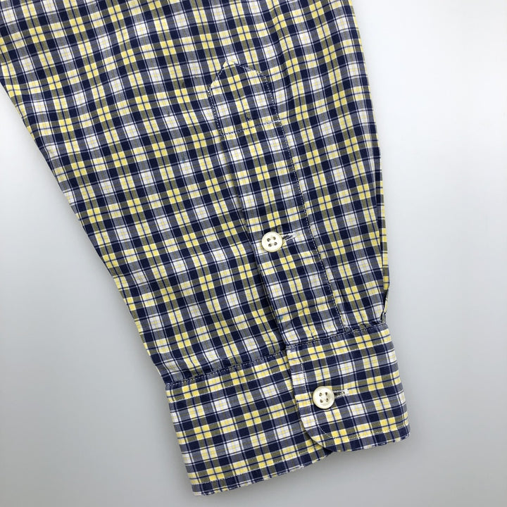 Ralph Lauren POLO by Ralph Lauren BLAKE long-sleeved button-down check shirt, men's size L cotton yellow type Vintage Second Hand