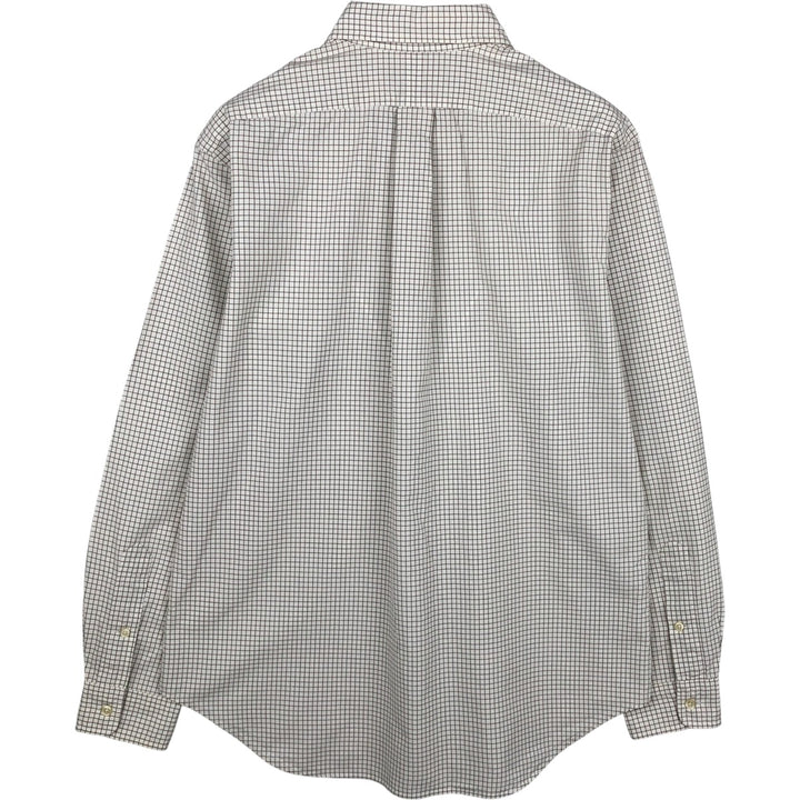 Ralph Lauren Classic Fit Long Sleeve Button Down Check Shirt Men's M cotton pale white type Vintage Second Hand