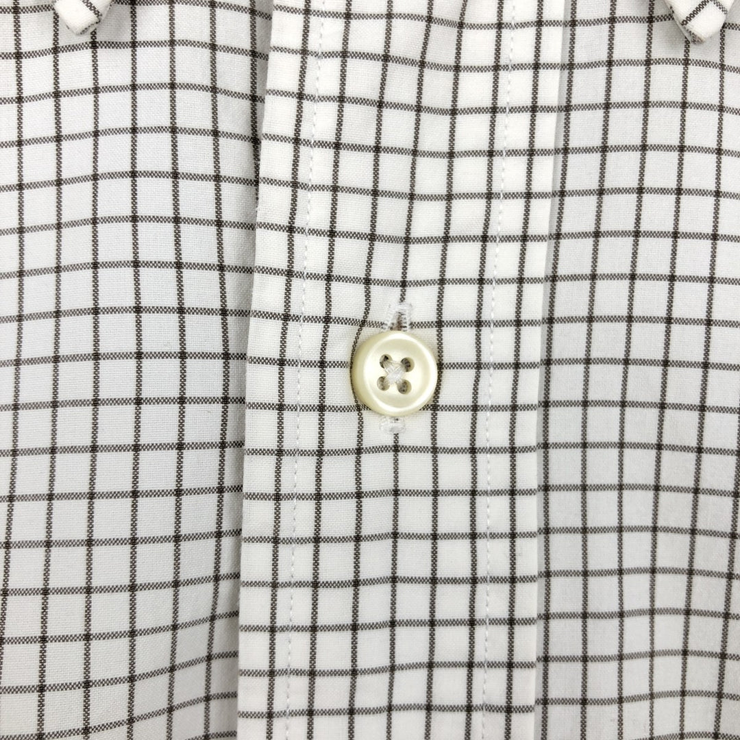 Ralph Lauren Classic Fit Long Sleeve Button Down Check Shirt Men's M cotton pale white type Vintage Second Hand