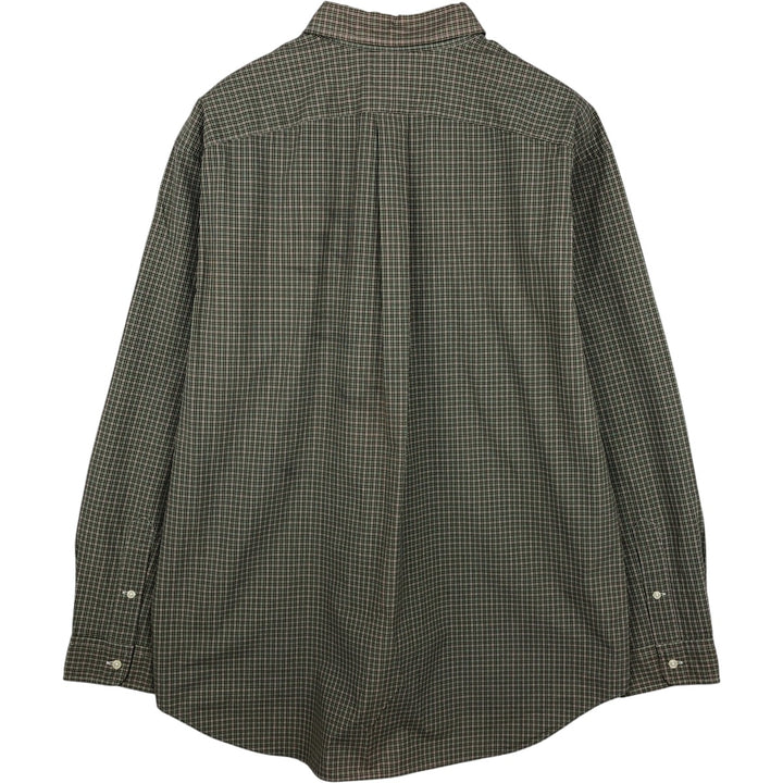 Ralph Lauren Classic Fit Long Sleeve Button Down Check Shirt Men's XL cotton green type Vintage Second Hand