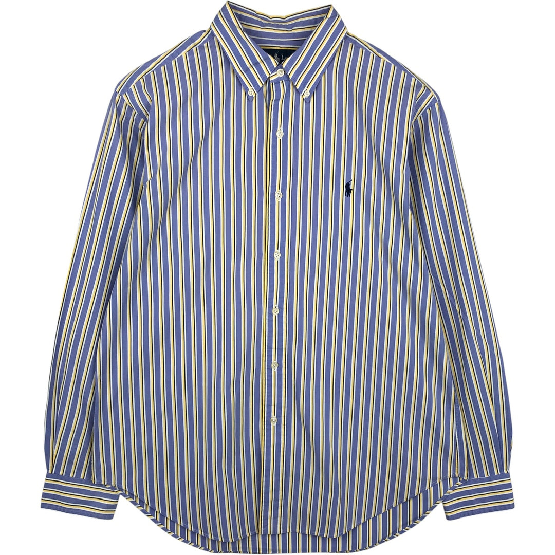 Ralph Lauren Classic Fit Long Sleeve Cotton Striped Shirt, Men's Size L cotton Blue type light blue Vintage Second Hand