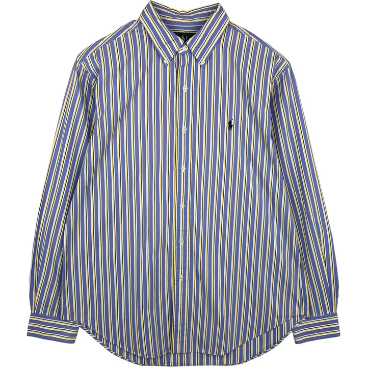 Ralph Lauren Classic Fit Long Sleeve Cotton Striped Shirt, Men's Size L cotton Blue type light blue Vintage Second Hand