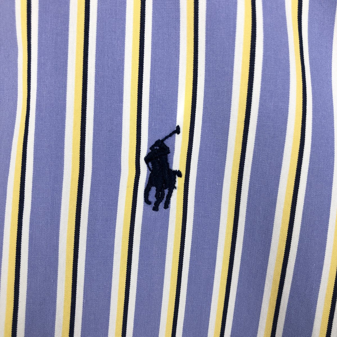 Ralph Lauren Classic Fit Long Sleeve Cotton Striped Shirt, Men's Size L cotton Blue type light blue Vintage Second Hand