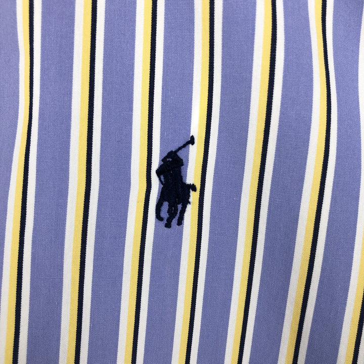 Ralph Lauren Classic Fit Long Sleeve Cotton Striped Shirt, Men's Size L cotton Blue type light blue Vintage Second Hand