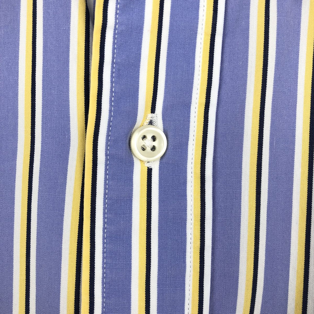 Ralph Lauren Classic Fit Long Sleeve Cotton Striped Shirt, Men's Size L cotton Blue type light blue Vintage Second Hand