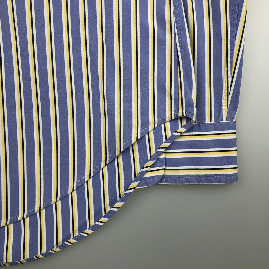 Ralph Lauren Classic Fit Long Sleeve Cotton Striped Shirt, Men's Size L cotton Blue type light blue Vintage Second Hand