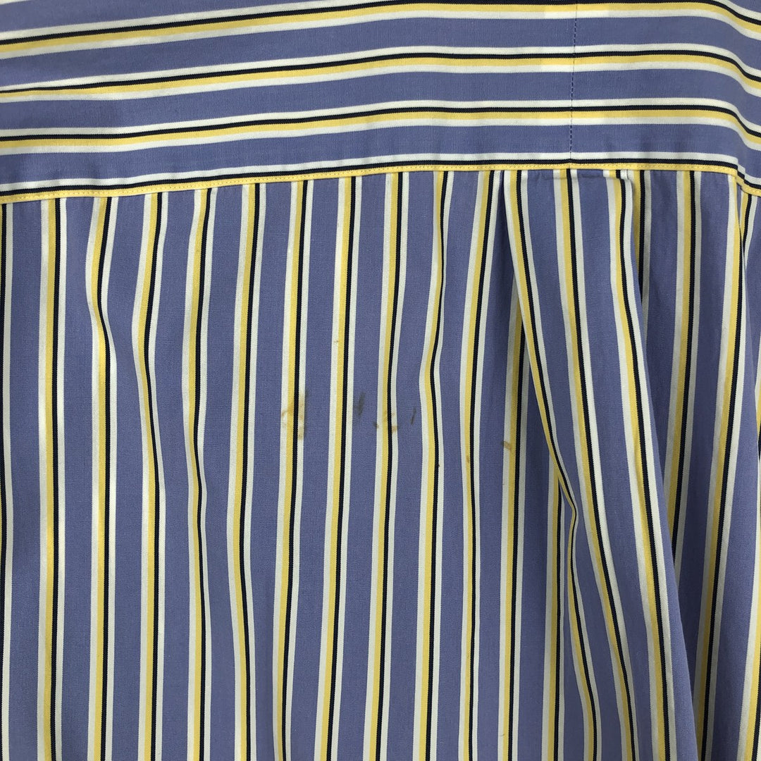 Ralph Lauren Classic Fit Long Sleeve Cotton Striped Shirt, Men's Size L cotton Blue type light blue Vintage Second Hand
