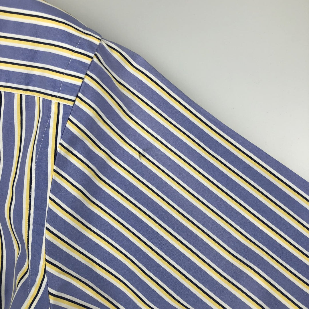 Ralph Lauren Classic Fit Long Sleeve Cotton Striped Shirt, Men's Size L cotton Blue type light blue Vintage Second Hand