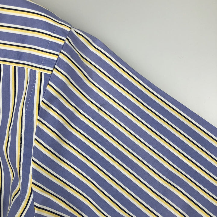 Ralph Lauren Classic Fit Long Sleeve Cotton Striped Shirt, Men's Size L cotton Blue type light blue Vintage Second Hand
