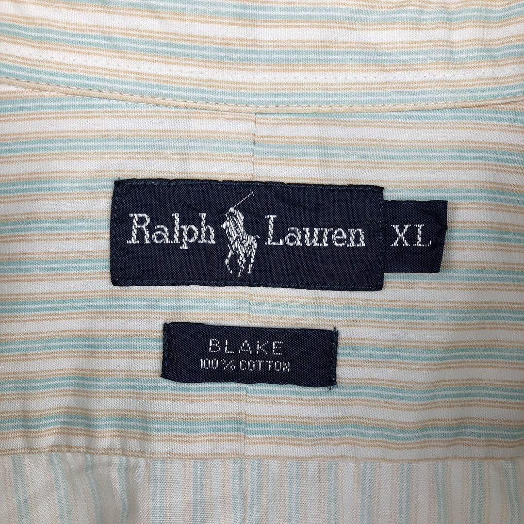 Ralph Lauren BLAKE long sleeve button-down striped shirt, men's size XL cotton white type Vintage Second Hand
