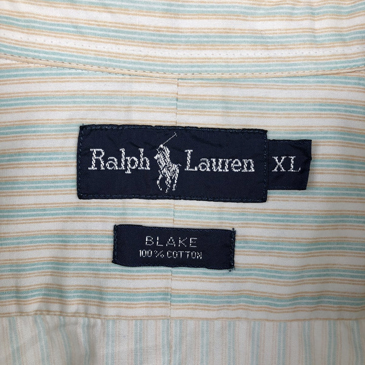 Ralph Lauren BLAKE long sleeve button-down striped shirt, men's size XL cotton white type Vintage Second Hand