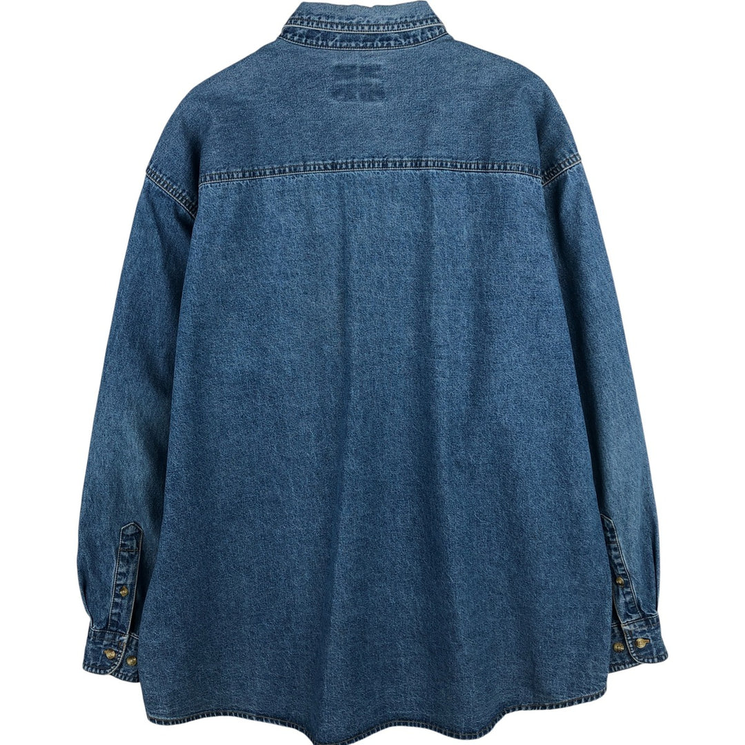 90'S Lee CH2M HILL Advertising Long Sleeve Button-Down Denim Shirt, Men's Size XL cotton blue type Vintage Second Hand