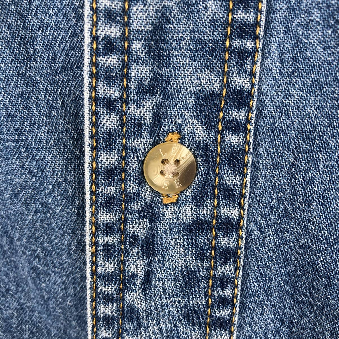 90'S Lee CH2M HILL Advertising Long Sleeve Button-Down Denim Shirt, Men's Size XL cotton blue type Vintage Second Hand