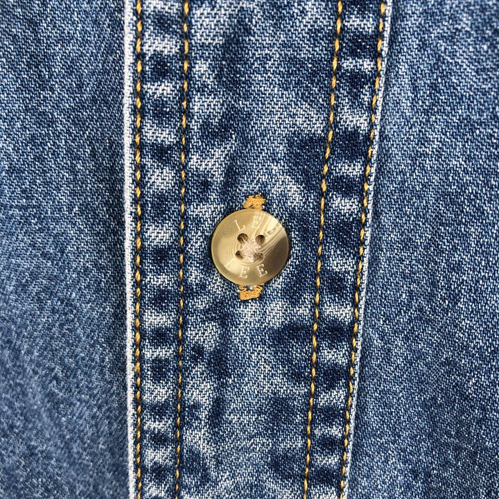 90'S Lee CH2M HILL Advertising Long Sleeve Button-Down Denim Shirt, Men's Size XL cotton blue type Vintage Second Hand
