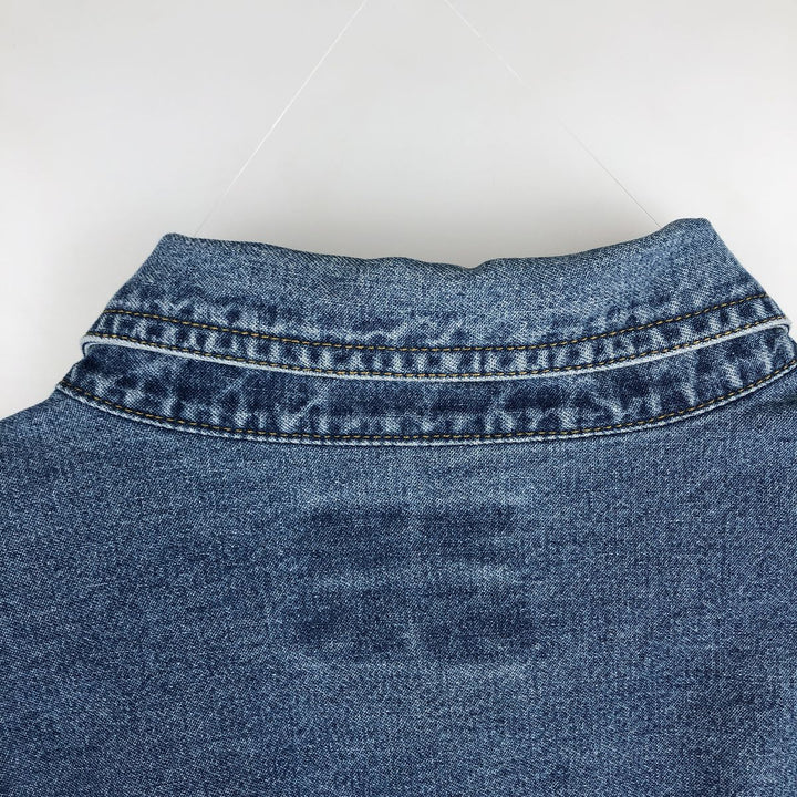 90'S Lee CH2M HILL Advertising Long Sleeve Button-Down Denim Shirt, Men's Size XL cotton blue type Vintage Second Hand