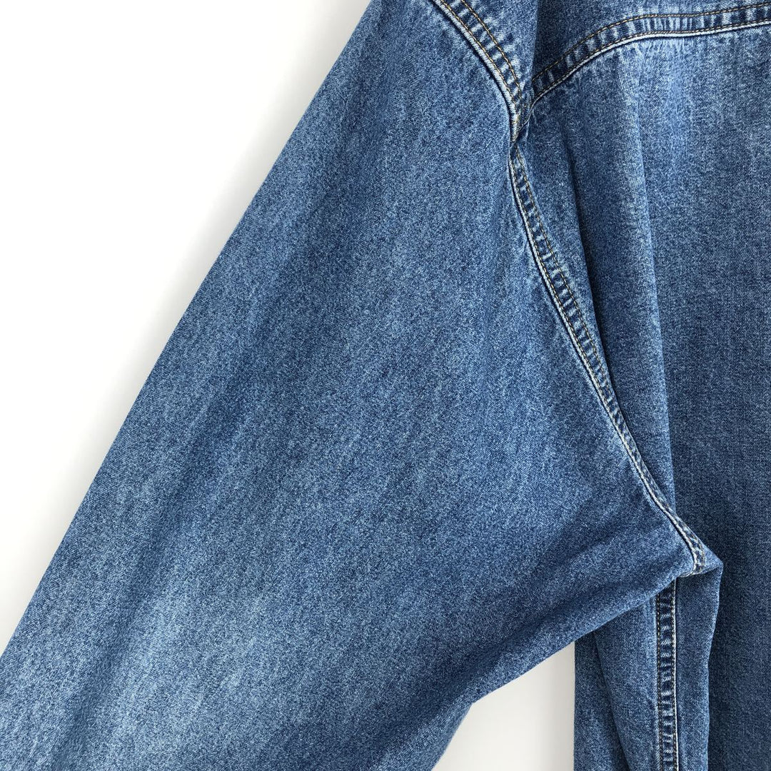 90'S Lee CH2M HILL Advertising Long Sleeve Button-Down Denim Shirt, Men's Size XL cotton blue type Vintage Second Hand