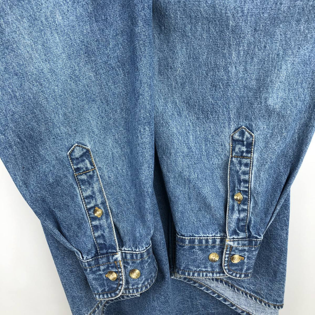 90'S Lee CH2M HILL Advertising Long Sleeve Button-Down Denim Shirt, Men's Size XL cotton blue type Vintage Second Hand