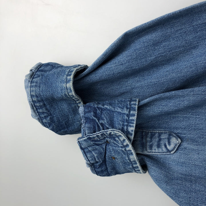 Eddie Bauer DENIM Long Sleeve Button-Down Denim Shirt, Men's Size XL cotton blue type Vintage Second Hand
