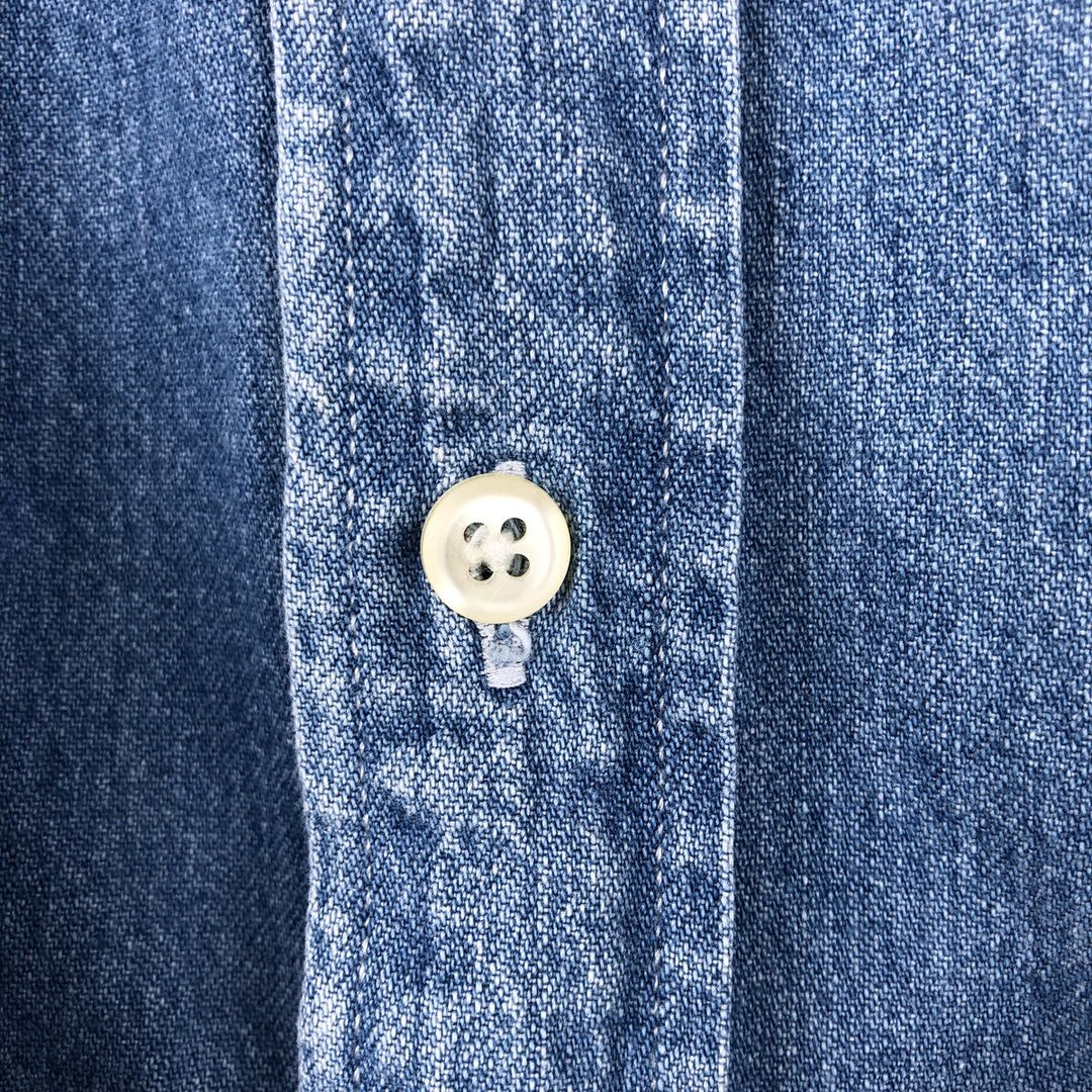 90'S GAP Vintage Long Sleeve Button-Down Denim Shirt, Men's XL cotton blue type Vintage Second Hand