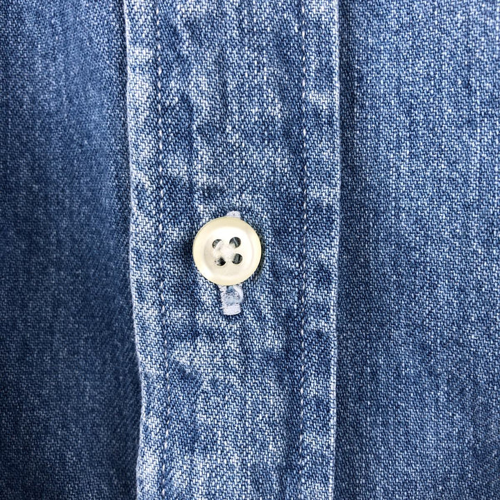 90'S GAP Vintage Long Sleeve Button-Down Denim Shirt, Men's XL cotton blue type Vintage Second Hand