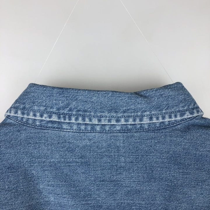 90'S GAP Vintage Long Sleeve Button-Down Denim Shirt, Men's XL cotton blue type Vintage Second Hand