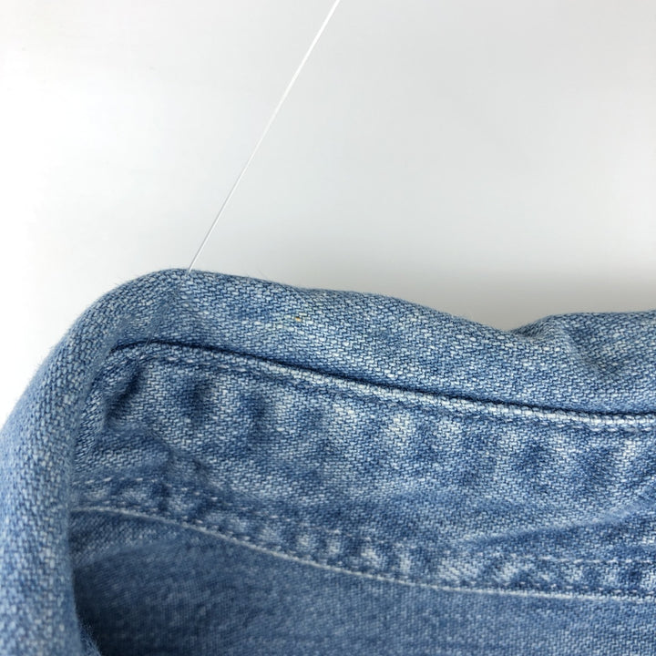 90'S GAP Vintage Long Sleeve Button-Down Denim Shirt, Men's XL cotton blue type Vintage Second Hand