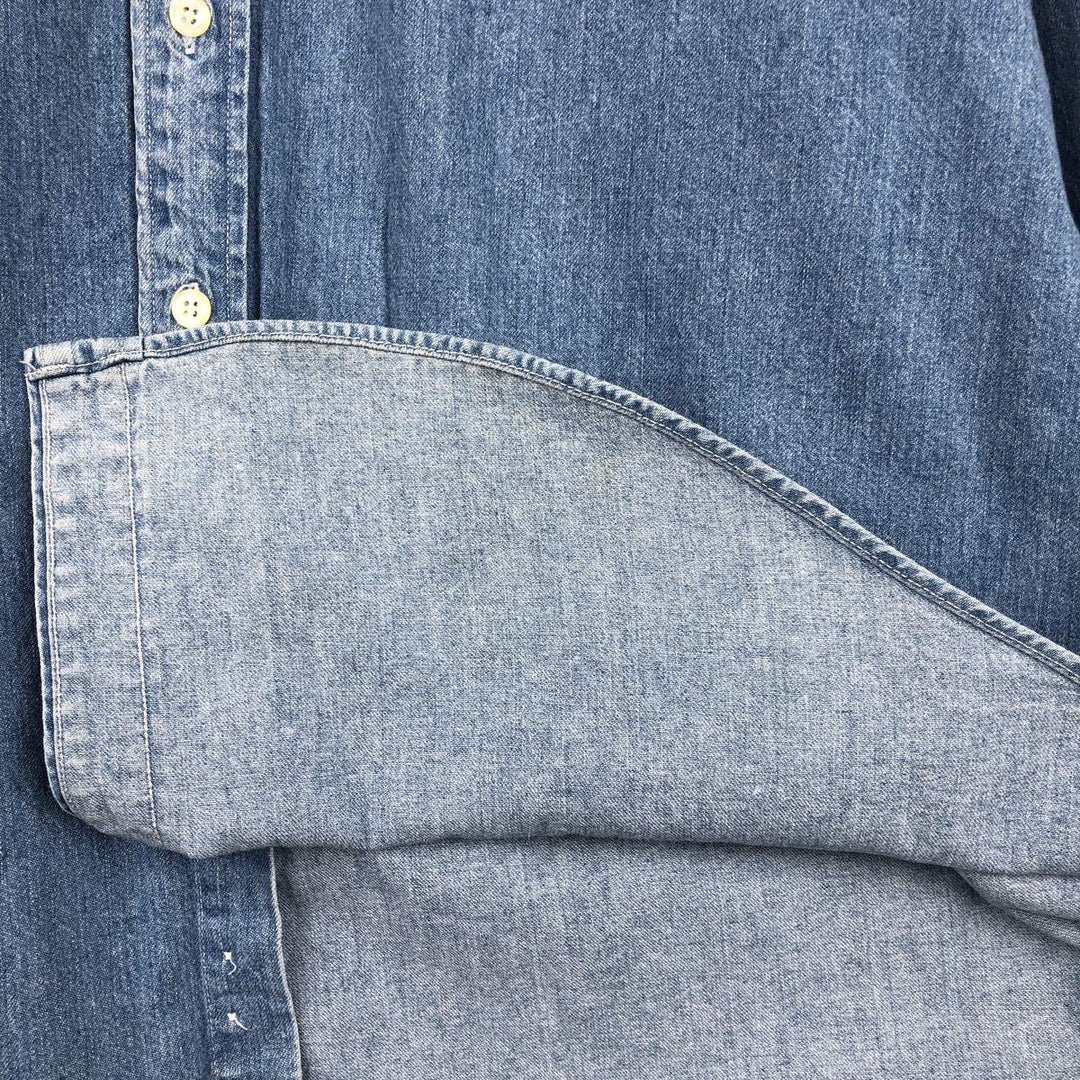 90'S GAP Vintage Long Sleeve Button-Down Denim Shirt, Men's XL cotton blue type Vintage Second Hand