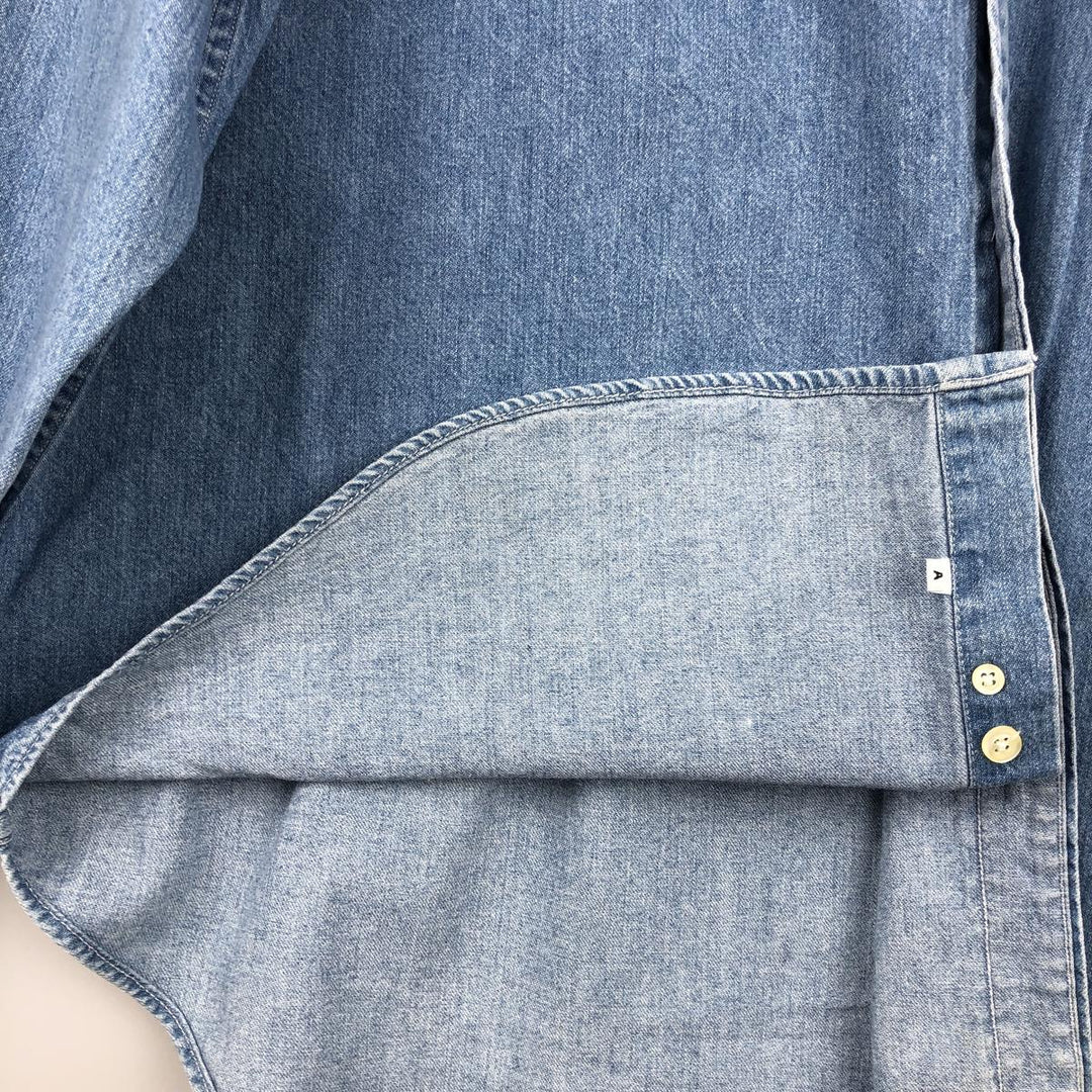 90'S GAP Vintage Long Sleeve Button-Down Denim Shirt, Men's XL cotton blue type Vintage Second Hand