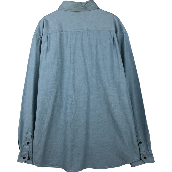 Carhartt Relaxed Fit Long Sleeve Button Down Work Shirt, Men's XL cotton Blue type light blue Vintage Second Hand