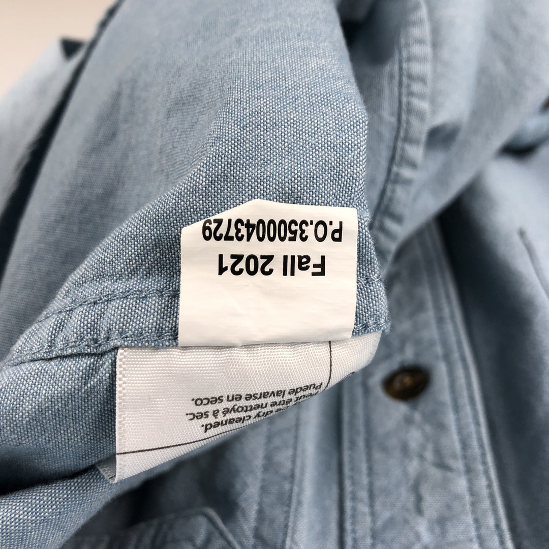 Carhartt Relaxed Fit Long Sleeve Button Down Work Shirt, Men's XL cotton Blue type light blue Vintage Second Hand