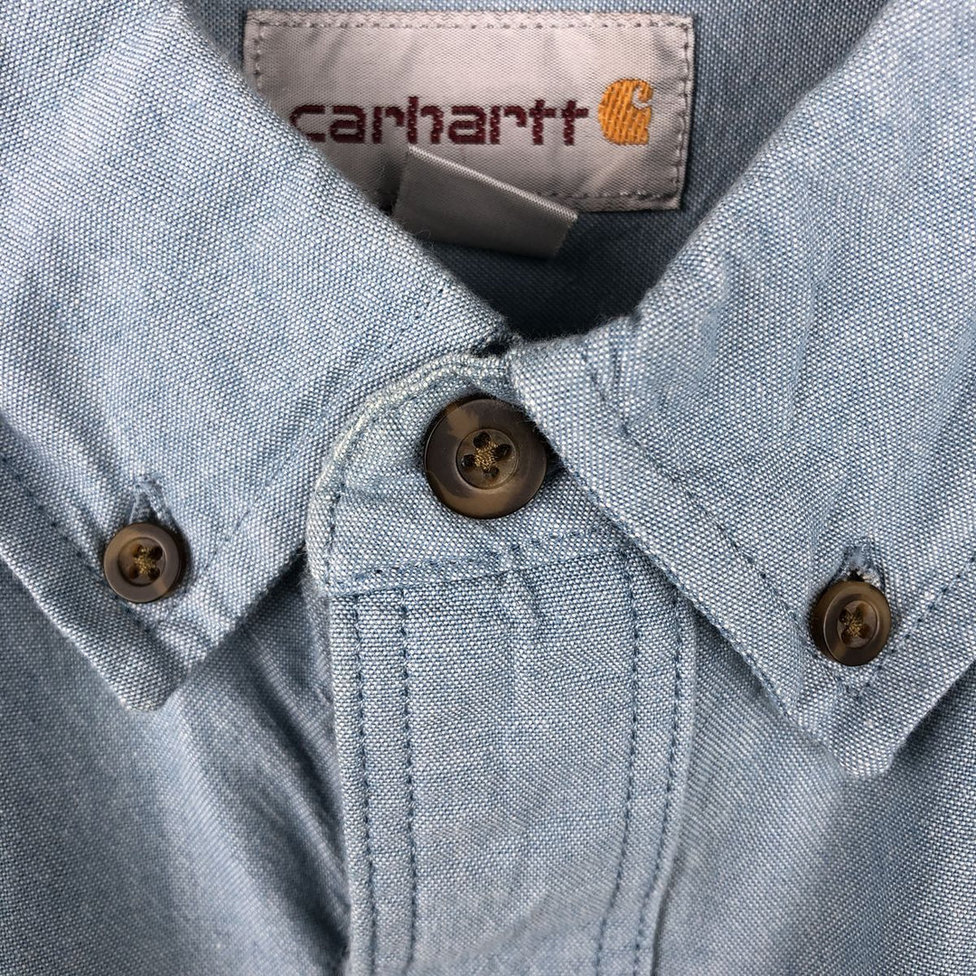 Carhartt Relaxed Fit Long Sleeve Button Down Work Shirt, Men's XL cotton Blue type light blue Vintage Second Hand