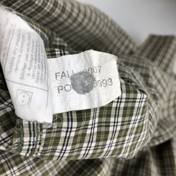 Carhartt Check Pattern Long Sleeve Button-Down Work Shirt, Men's XL cotton green type yellow green Vintage Second Hand