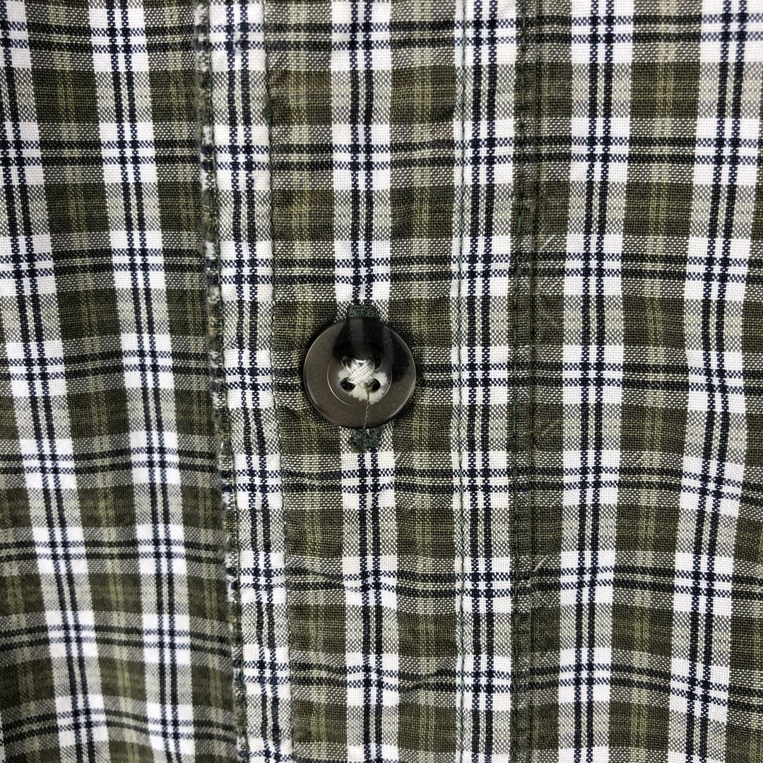 Carhartt Check Pattern Long Sleeve Button-Down Work Shirt, Men's XL cotton green type yellow green Vintage Second Hand