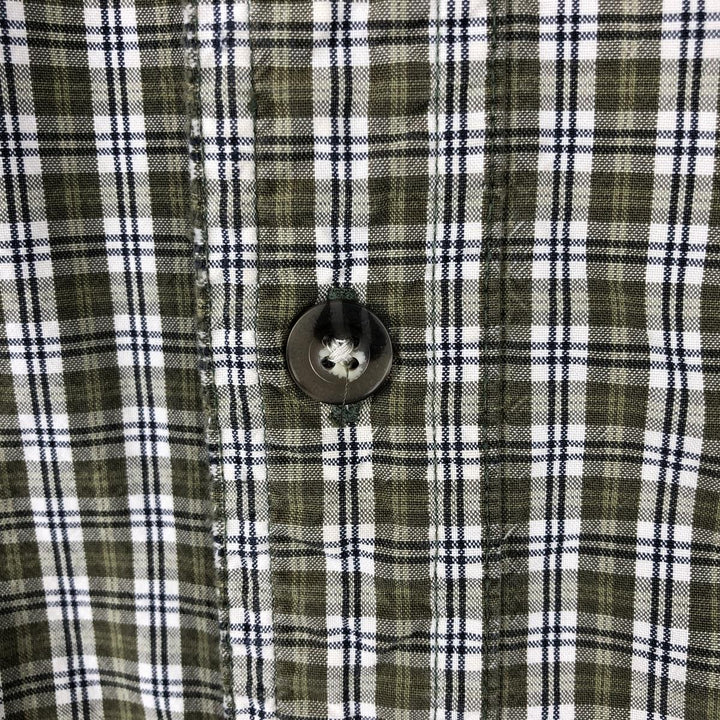 Carhartt Check Pattern Long Sleeve Button-Down Work Shirt, Men's XL cotton green type yellow green Vintage Second Hand