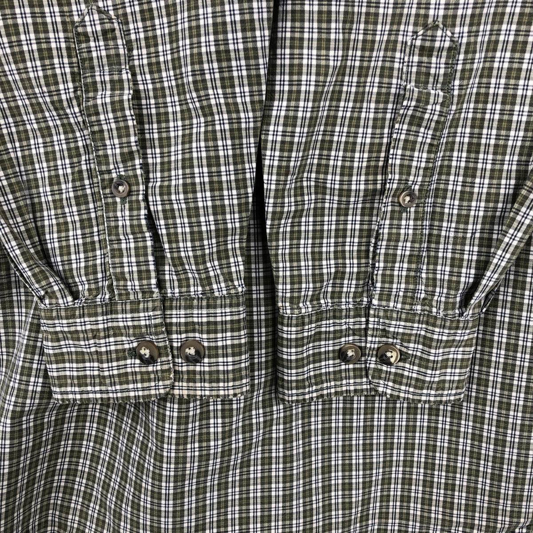 Carhartt Check Pattern Long Sleeve Button-Down Work Shirt, Men's XL cotton green type yellow green Vintage Second Hand