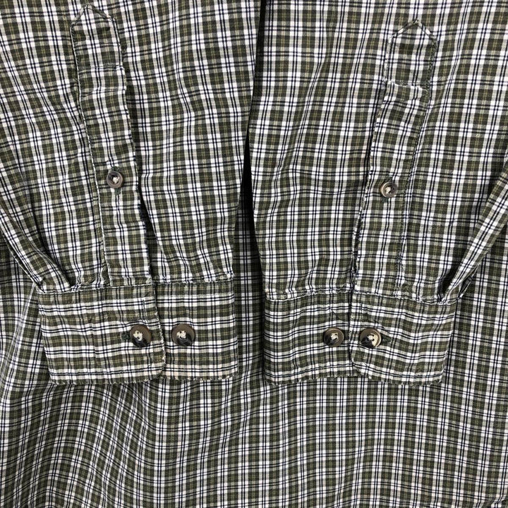 Carhartt Check Pattern Long Sleeve Button-Down Work Shirt, Men's XL cotton green type yellow green Vintage Second Hand